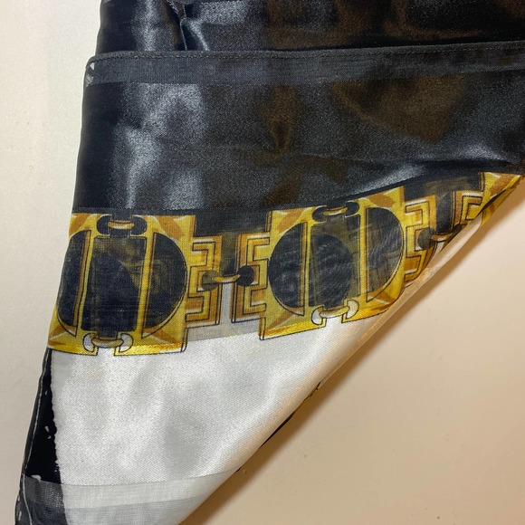 Raffaello Roma Silk Scarf Black and Gold - Picture 4 of 5